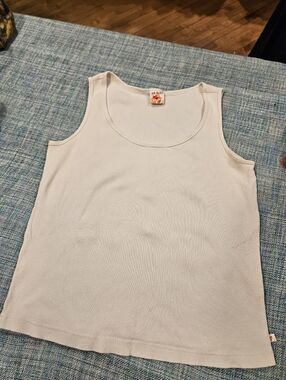 Y2K PLUS SIZE Big Flirt Women's Cotton Ribbed Tank Top - Cream *Has Pilling*
